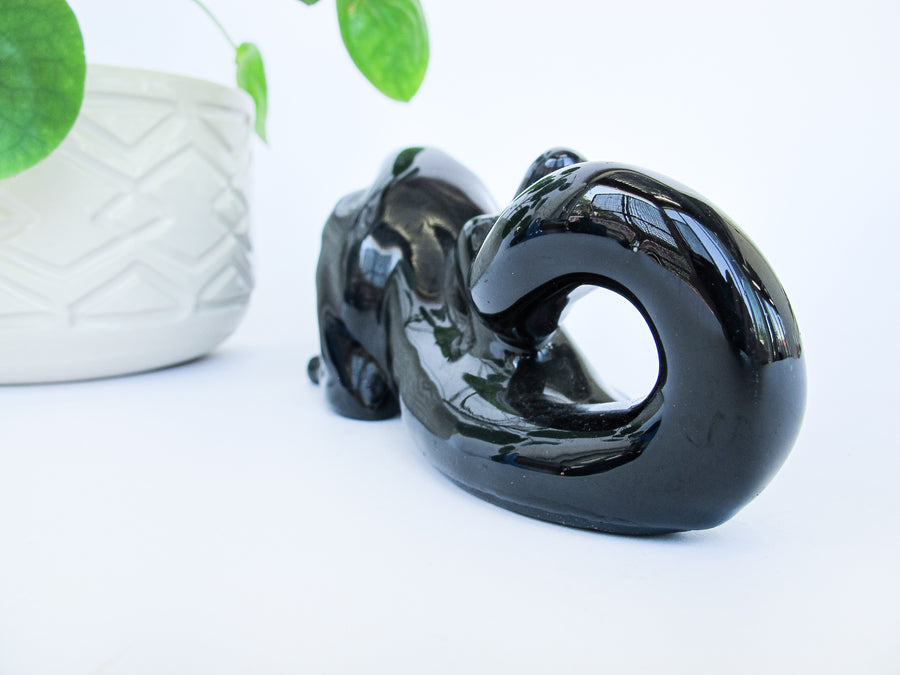Black Small Ceramic Panther