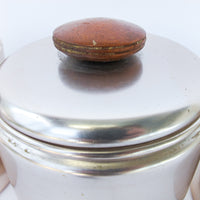Set of 3 Rose Gold Mirro Canisters with Wood Tops and some surface wear