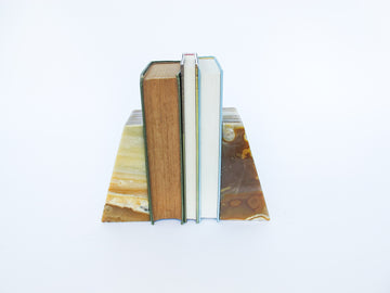 Set of 2 Onxy Pillar Bookends