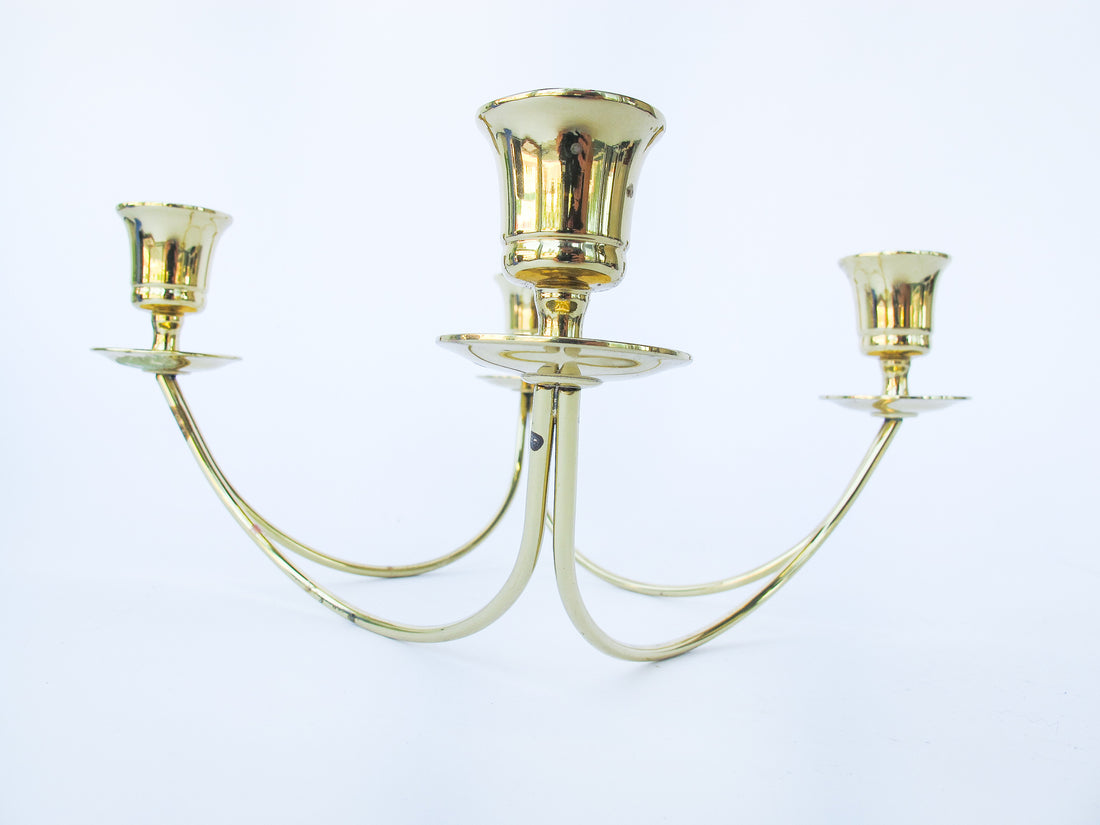 Vintage Brass 4 Candle Stick Holder