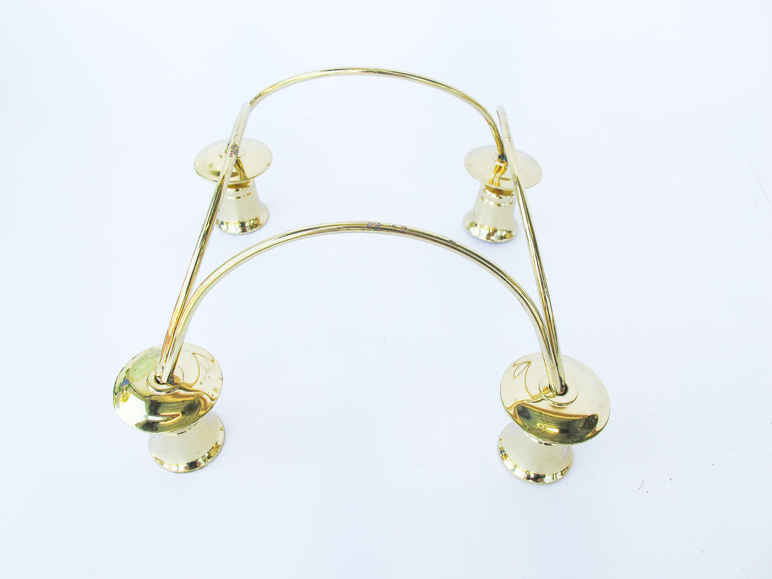 Vintage Brass 4 Candle Stick Holder