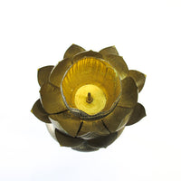 Lotus Flower Standing Brass Candle Holder