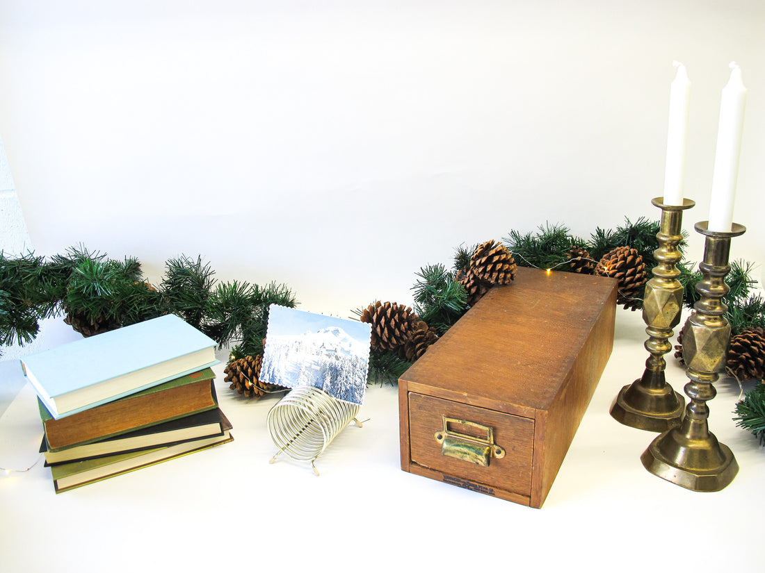 Yawman and Erbe Wood Single Drawer Index Card Catalog Cabinet