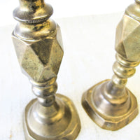 Heavy Moroccan Brass Tapered Candle Sticks - Set of 2