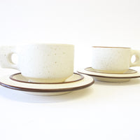 Set of 2 White Ceramic Cups and Saucer - James Mcbride