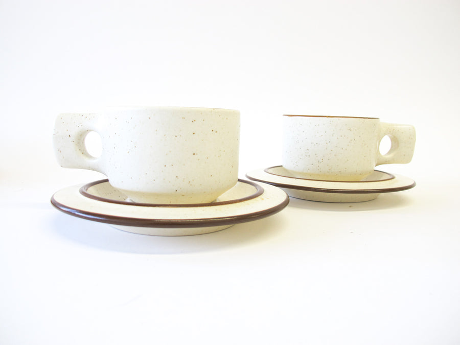 Set of 2 White Ceramic Cups and Saucer - James Mcbride