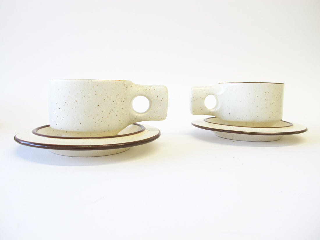 Set of 2 White Ceramic Cups and Saucer - James Mcbride