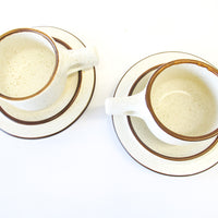 Set of 2 White Ceramic Cups and Saucer - James Mcbride