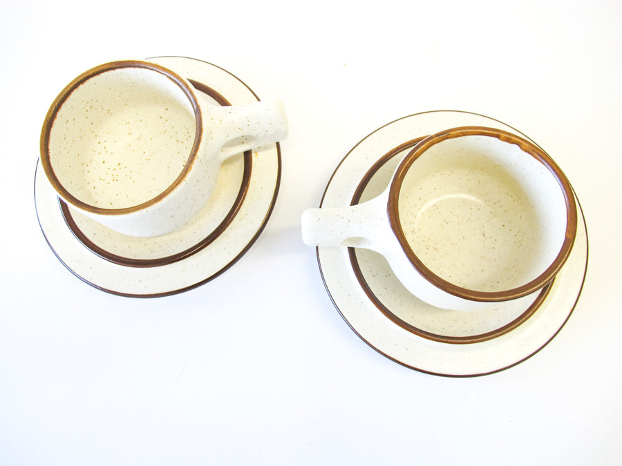 Set of 2 White Ceramic Cups and Saucer - James Mcbride