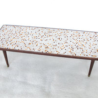 Pink and Orange Mini Tile Midcentury Coffee Table