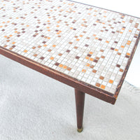 Pink and Orange Mini Tile Midcentury Coffee Table