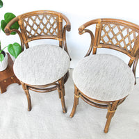 Set of 2 Wicker and Bamboo Chairs