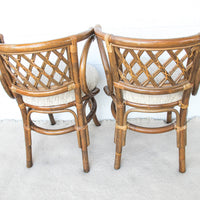 Set of 2 Wicker and Bamboo Chairs