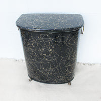 Black and Brass  Woven Hamper Pearl Wick NY