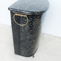 Black and Brass  Woven Hamper Pearl Wick NY