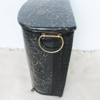 Black and Brass  Woven Hamper Pearl Wick NY