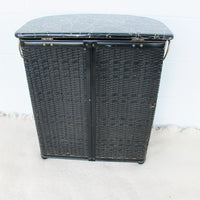 Black and Brass  Woven Hamper Pearl Wick NY