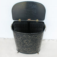 Black and Brass  Woven Hamper Pearl Wick NY