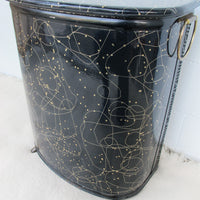 Black and Brass  Woven Hamper Pearl Wick NY