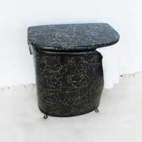 Black and Brass  Woven Hamper Pearl Wick NY