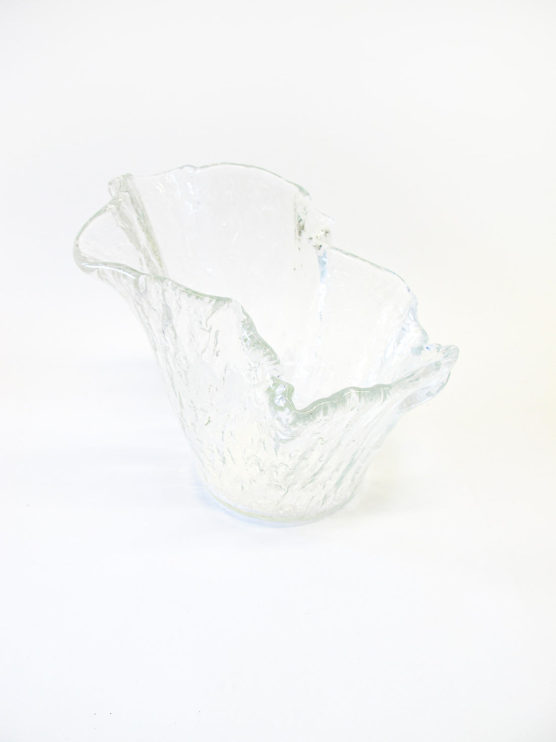 Murero Clear Hand Blown Italian Glass Bowl Dish - Made in Italy