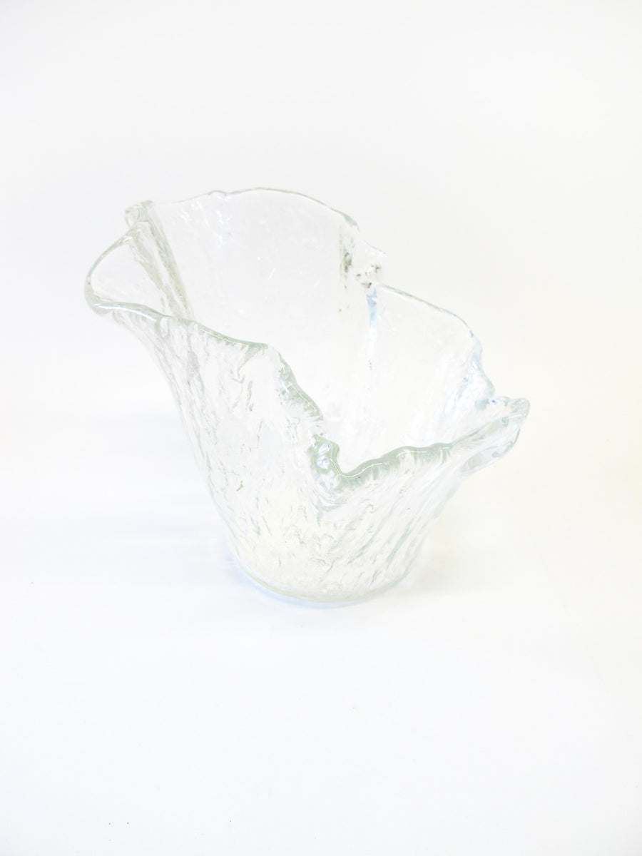 Murero Clear Hand Blown Italian Glass Bowl Dish - Made in Italy