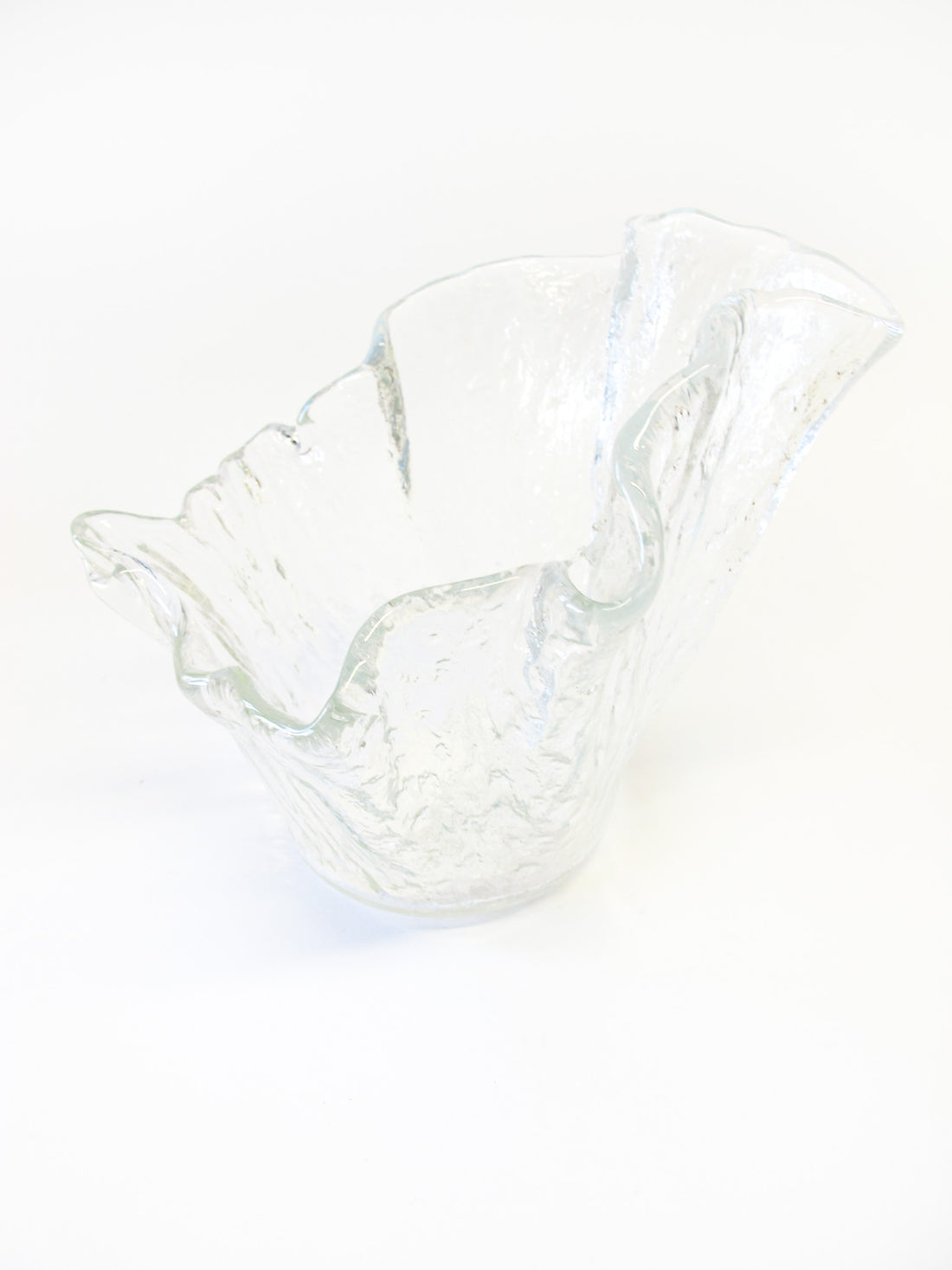 Murero Clear Hand Blown Italian Glass Bowl Dish - Made in Italy