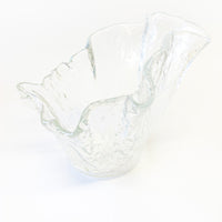 Murero Clear Hand Blown Italian Glass Bowl Dish - Made in Italy