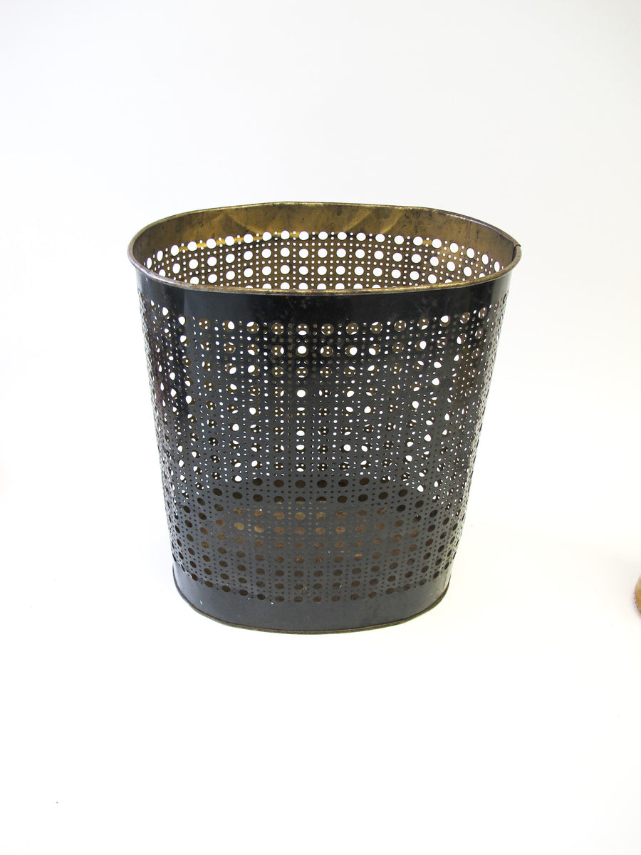 Vintage Black Metal Weibro Wastebasket