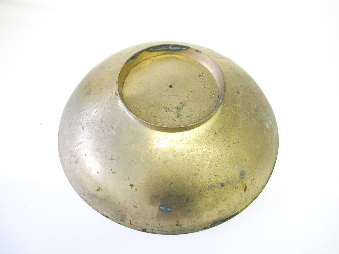 Enameled Oxidized Brass Bowl with Peacock Design – Portland Revibe