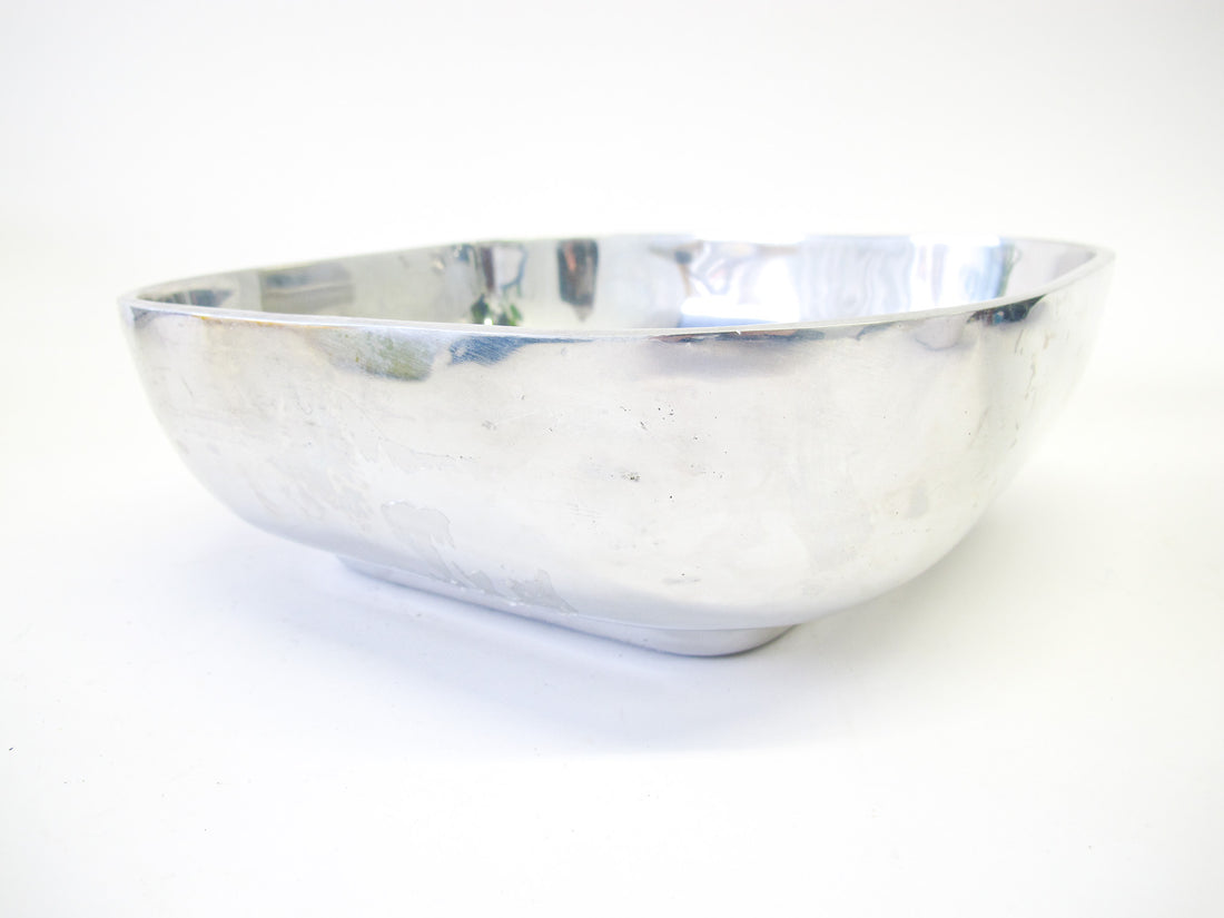 Old Town Imports Pewter Rounded Square Serving Bowl Dish