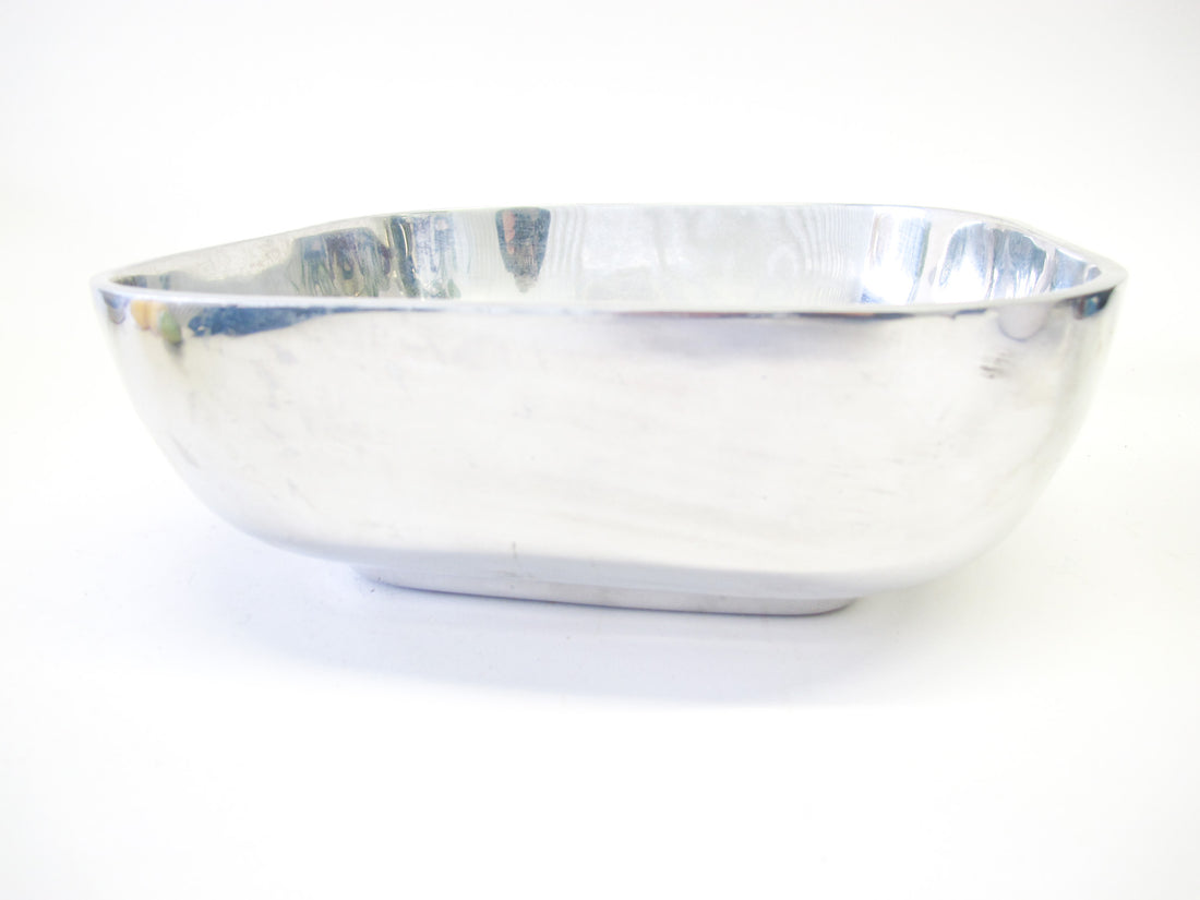 Old Town Imports Pewter Rounded Square Serving Bowl Dish