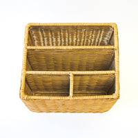 Wicker Office Desk Organizer Mail Holder Wall Shelf