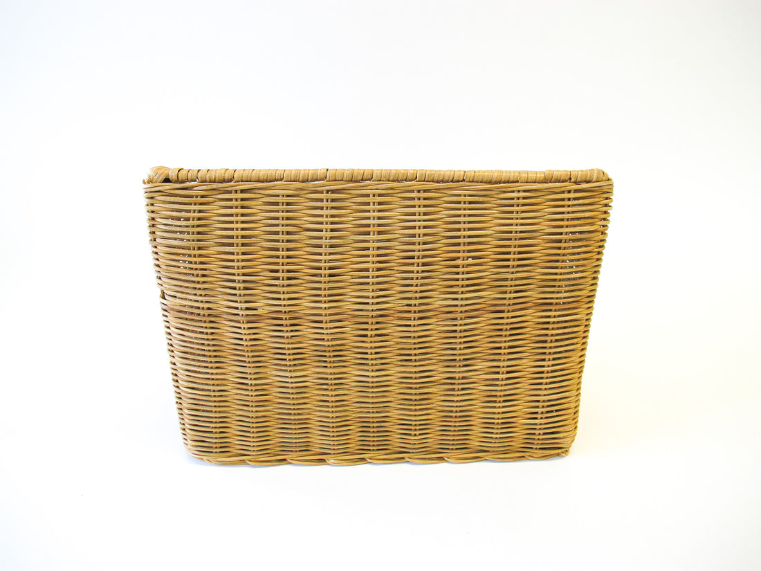 Wicker Office Desk Organizer Mail Holder Wall Shelf