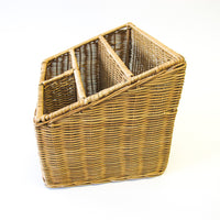 Wicker Office Desk Organizer Mail Holder Wall Shelf