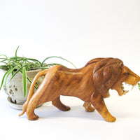 Handcarved Wood Lion Figures (Each Sold Separately)