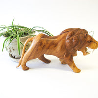 Handcarved Wood Lion Figures (Each Sold Separately)