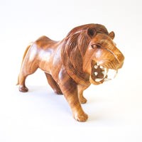 Handcarved Wood Lion Figures (Each Sold Separately)