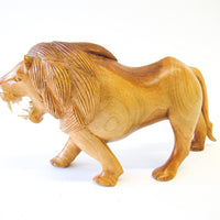 Handcarved Wood Lion Figures (Each Sold Separately)