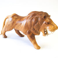 Handcarved Wood Lion Figures (Each Sold Separately)