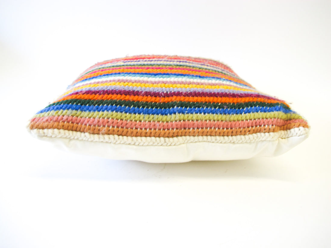 Hand Made Vintage Hawaiian Rainbow Knit Pillow
