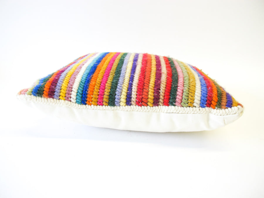 Hand Made Vintage Hawaiian Rainbow Knit Pillow