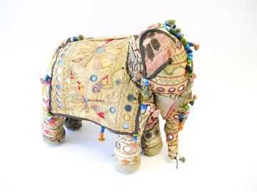 Rajasthani Fabric Stuffed Animal Elephant from India