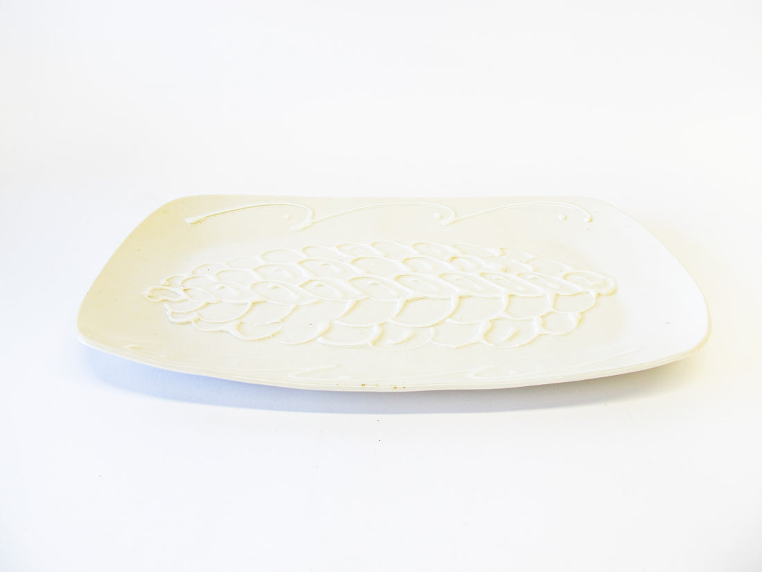 Lampert Pressed White Clay Dish with Raised Finish Detailing