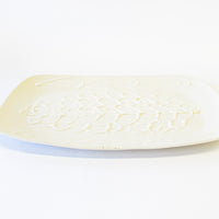 Lampert Pressed White Clay Dish with Raised Finish Detailing