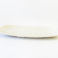 Lampert Pressed White Clay Dish with Raised Finish Detailing