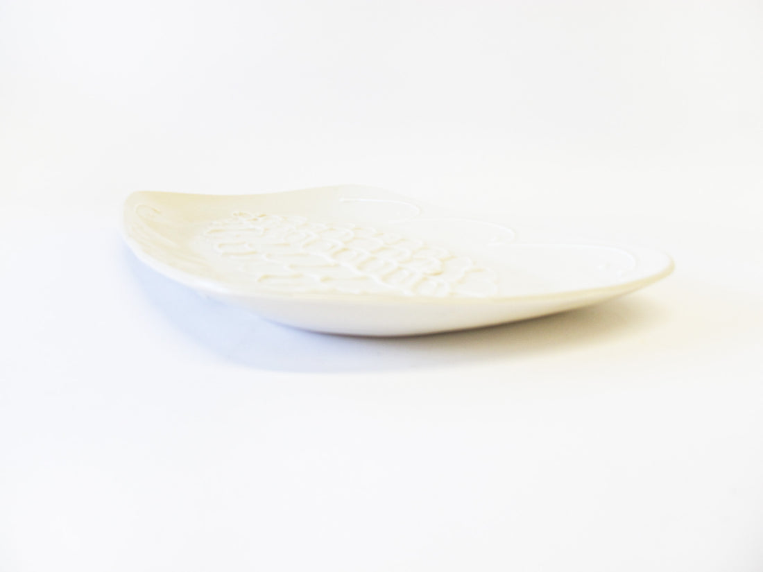 Lampert Pressed White Clay Dish with Raised Finish Detailing