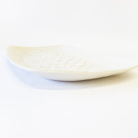 Lampert Pressed White Clay Dish with Raised Finish Detailing