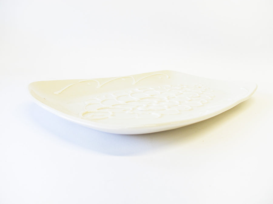 Lampert Pressed White Clay Dish with Raised Finish Detailing