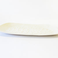 Lampert Pressed White Clay Dish with Raised Finish Detailing